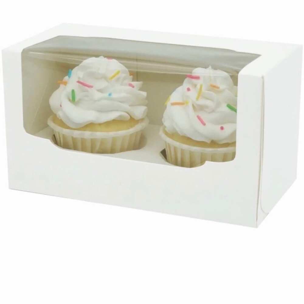 COPY - Double Cupcake Container Solid White with Inserts,50Pcs